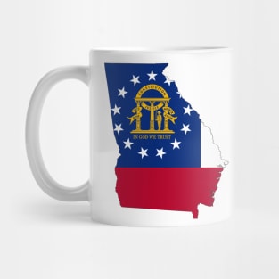 Georgia Flag State Outline AF (black) Mug